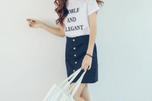 韩版女装夏装牛仔A字裙子