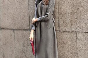 外滩衣元素风衣女中长款韩版春季秋装鹿皮绒外套女潮