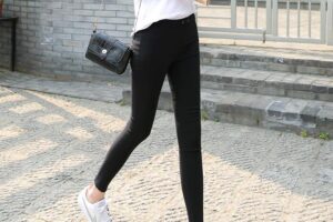 春秋黑色弹力九分打底裤女 松紧腰小脚裤不起球韩国魔术裤9分黑裤