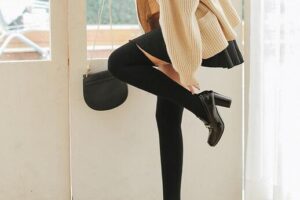 韩国女袜过膝袜套纯棉长筒袜子